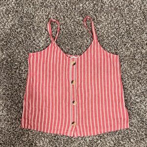 Women’s striped button tank top